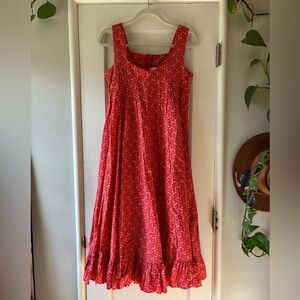 Vintage Laura Ashley Red Floral Dress